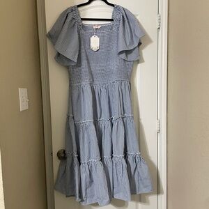 Ivy City Co Indie Dress in Blue Gingham